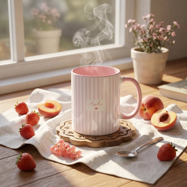 Fars dag-present till pappa Rosa randig mugg (Skapare uppladdad)