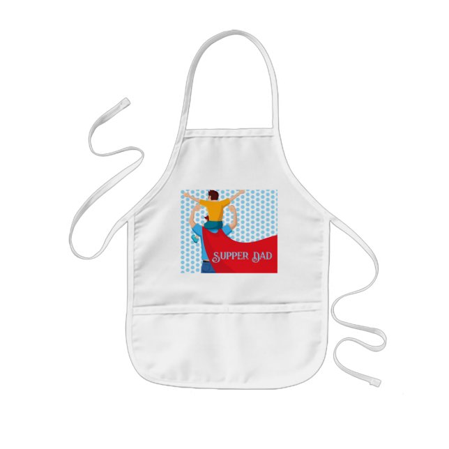 Fars dag-present till pappas superskjorta Apron Barnförkläde (Framsidan)