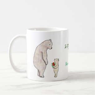 Fars dag-presentens Cute Bear och Unge, eget namn Kaffemugg