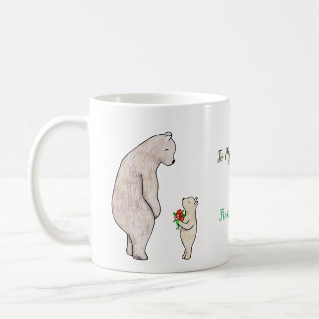 Fars dag-presentens Cute Bear och Unge, eget namn Kaffemugg (Vänster)