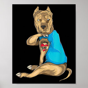 Fars dag presenterar Pappa Rolig hund Pitbull i Kä Poster