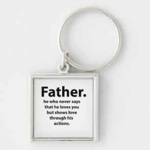 Fars dag Quote Typography Lycklig Fars dag Fyrkantig Silverfärgad Nyckelring