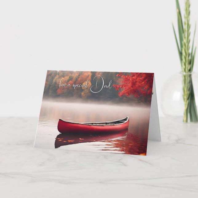 Fars dag Red Canoe på hösten Sjö Kort (Framsida)