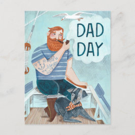 Fars dag Redbeard-kapten på ett fartyg Vykort