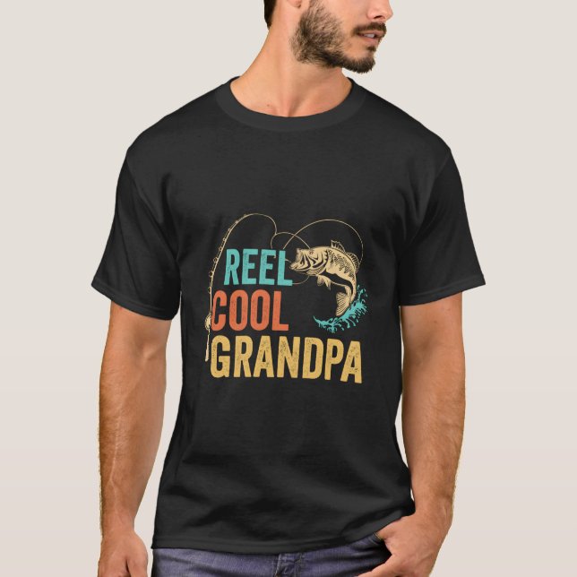 Fars dag Reel Grandpa Pappa Pappa Pop-Pop-Fishing T Shirt (Framsida)