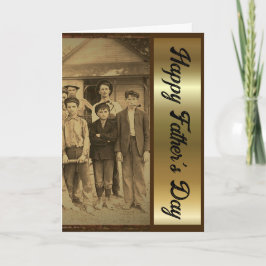 Fars dag Retro 1920-kort med rund och Guld Kort
