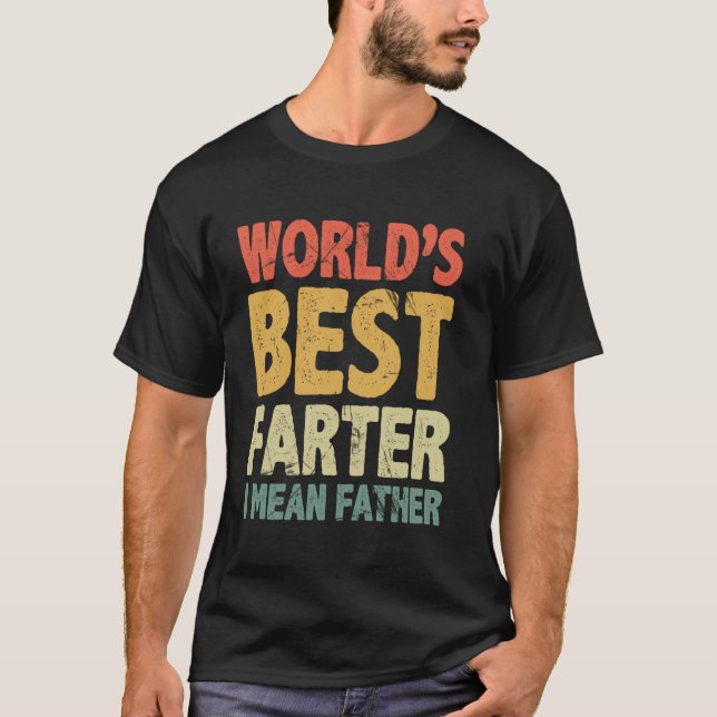Fars dag Retro Pappa World's Best Farter I Elak T Shirt (Framsida)