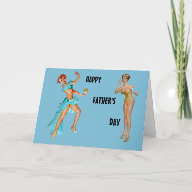 Fars dag Retro Pin-up Girls Kort (Framsida)