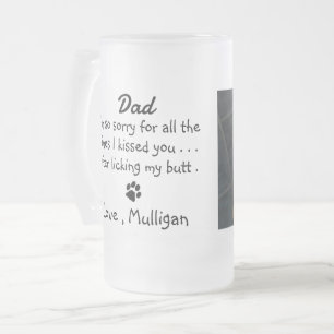 Fars dag - Rolig hund Pappa-födelsedagen - sälls Frostat Ölglas