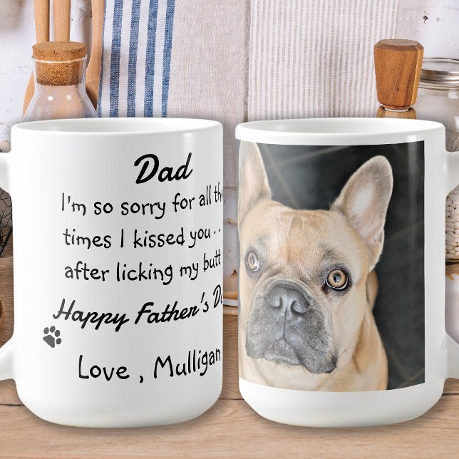 Fars dag - Rolig hund Pappa - Pet Photo Dog Humor Kaffemugg (Skapare uppladdad)