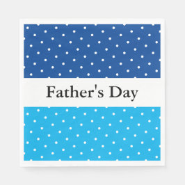 Fars dag Roligt Himlar Deep Blue White Rand Dots Pappersservett