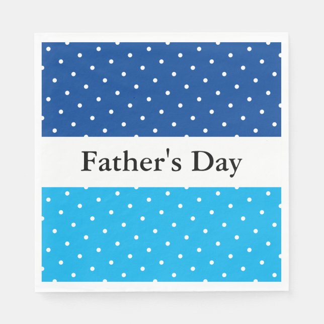 Fars dag Roligt Himlar Deep Blue White Rand Dots Pappersservett (Framsidan)