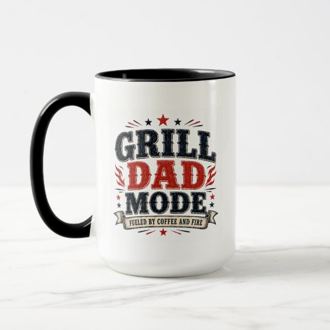 Fars dag/Roll-up med rolig grillpappa Mugg (Vänster)