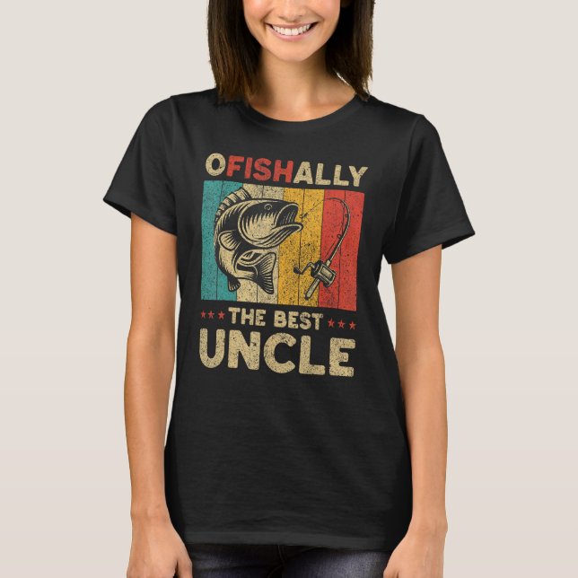 Fars dag Rollig Fiske Ofishally Den Bästa Farbror T Shirt (Framsida)