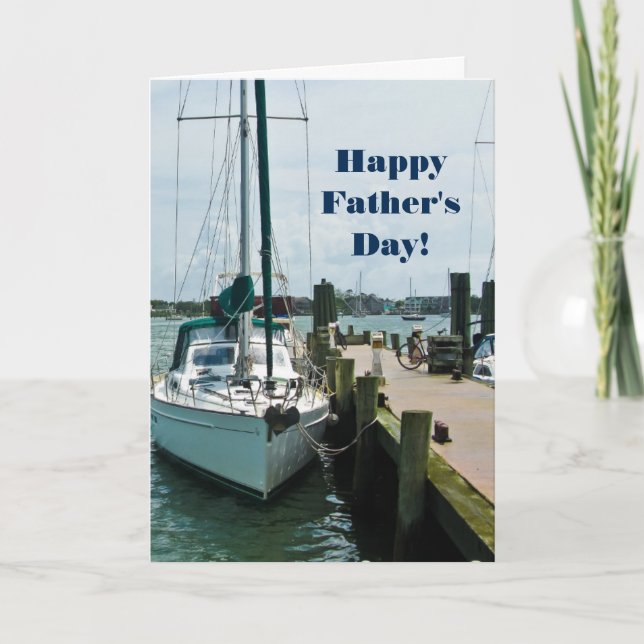 Fars dag Sailing Boat Kapten Kort (Framsida)