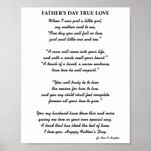 FARS DAG SANT ÄKTA KÄRLEK DIKT POSTER