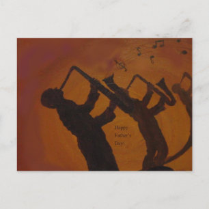 Fars dag Saxiphone Jazz Art Vykort