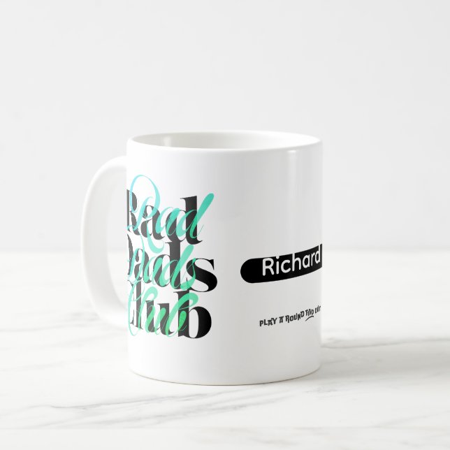 Fars dag Scramble Rad Dads Club Anpassat Namn Kaffemugg (Framsida vänster)
