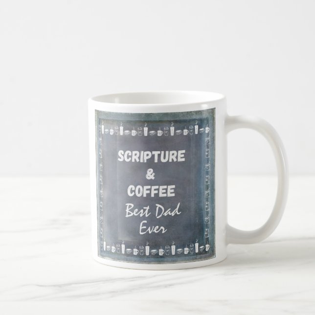Fars dag Scripture Mugg Rustic Blue Grått White (Höger)