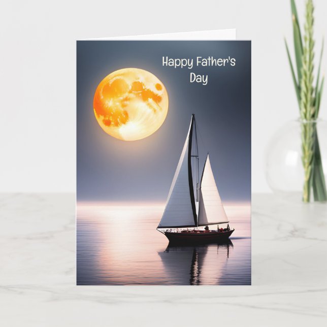 Fars dag segelbåt i Moonlight Kort (Framsida)