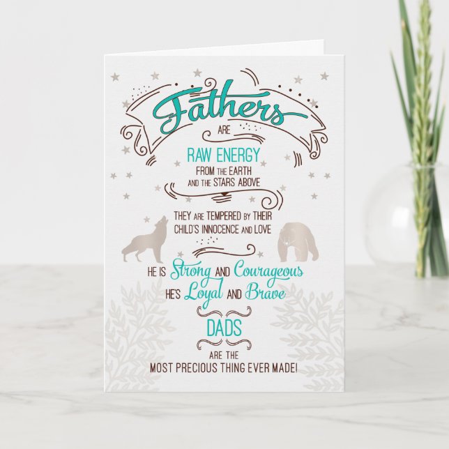 Fars dag sentimental typografi för pappa helgkort (Framsida)