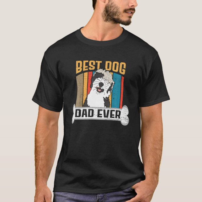 fars dag Sheepadoodle Hund älskare Best Hund Pappa T Shirt (Framsida)