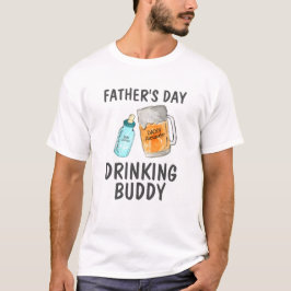 Fars dag som dricker Buddy Beer Baby Flaska Namn T Shirt