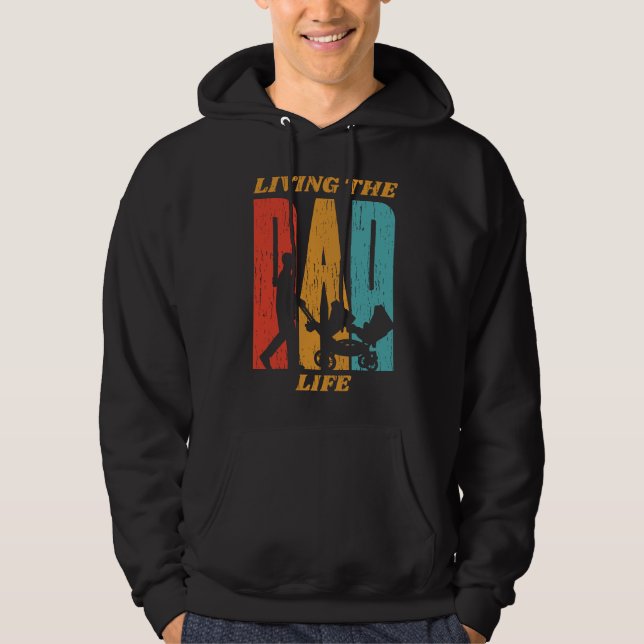Fars dag som lever i Pappa Life Retro Hoodie (Framsida)