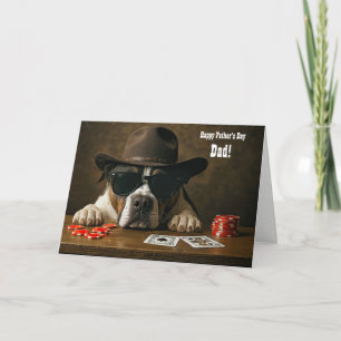 Fars dag Söt hund med cowboyhatt Blackjack Kort