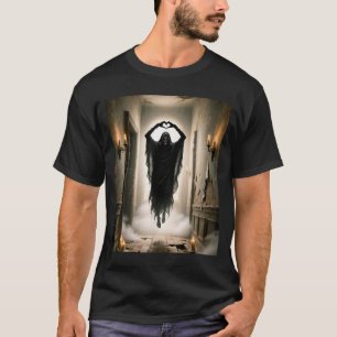 Fars dag spök hjärta händer skräck skräckig ansikt t shirt
