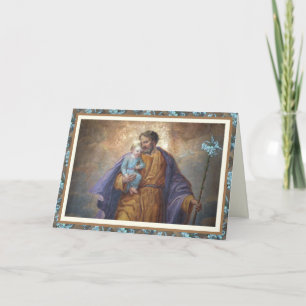 Fars dag St. Joseph Jesusbarn Kors Lilja Kort