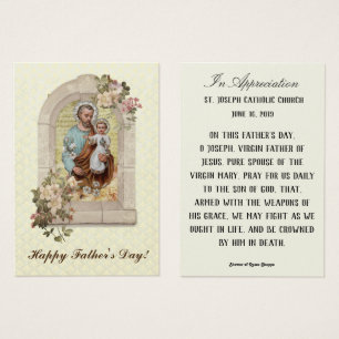 Fars dag St. Joseph Remfamance Heliga Cards Visitkort