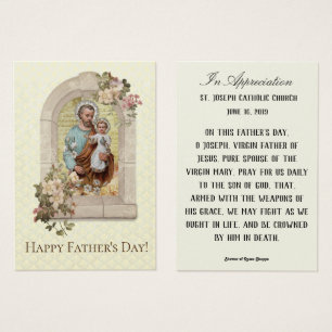 Fars dag St. Joseph Remfamance Heliga Cards Visitkort
