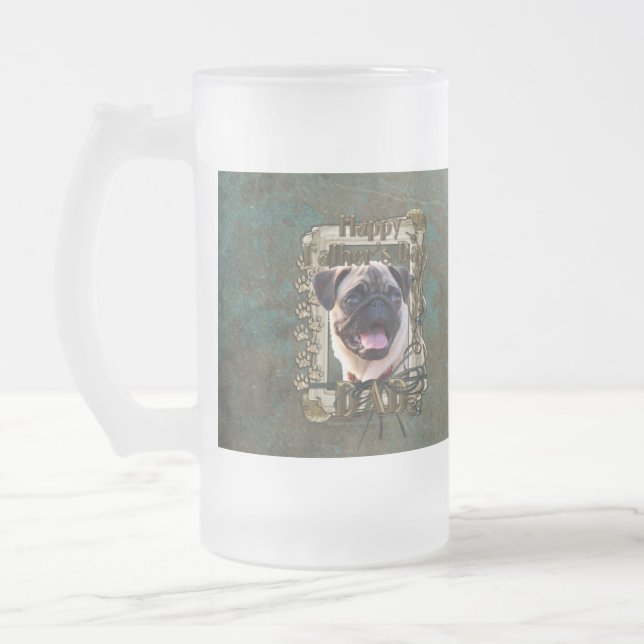 Fars dag - stentassar - mops frostat ölglas (Vänster)