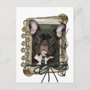 Fars dag - Stone Tassar - Fransk Bulldog - Teal Vykort