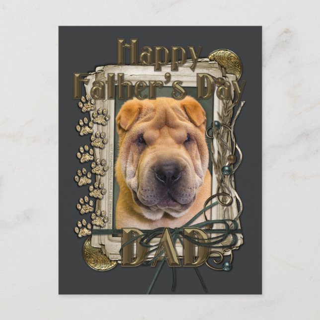 Fars dag - Stone Tassar - Shar Pei Vykort (Framsida)