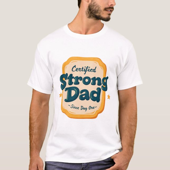 Fars dag Strong Pappa T Shirt (Framsida)