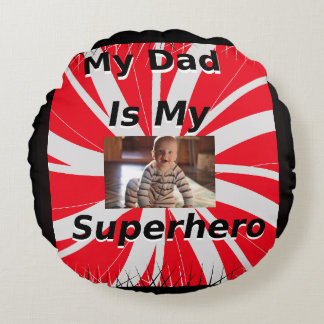 Fars dag, superhjälten Round Pillow Rund Kudde