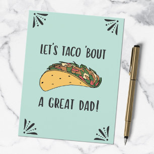 Fars dag Superpappa Rolig Taco Pun Citat Vykort
