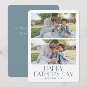 Fars dag Sweet 2-familjfoto med enkel elegant Julkort