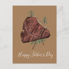 Fars dag T Bone Steak Rosmarinkvistar Vykort