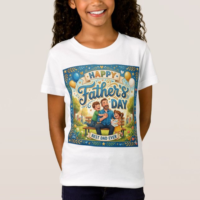 Fars dag T-Shirt för flickor (Framsida)
