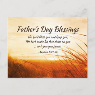Fars dag " The Lord Bless You" Bibelverse Vykort