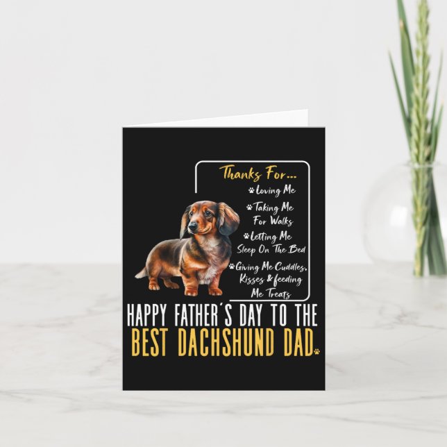 Fars dag till bästa Dachshund Pappa-Dachshund Kort (Framsida)