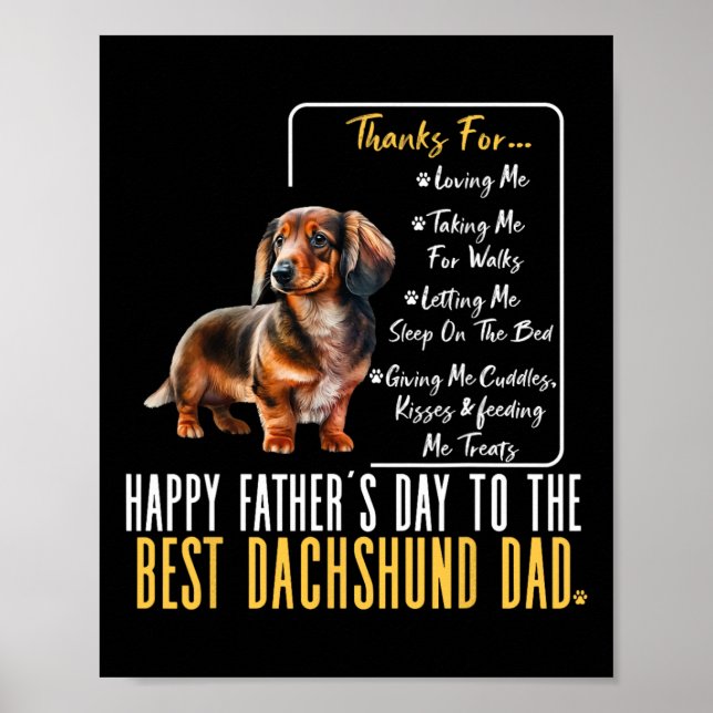 Fars dag till bästa Dachshund Pappa-Dachshund Poster (Framsidan)