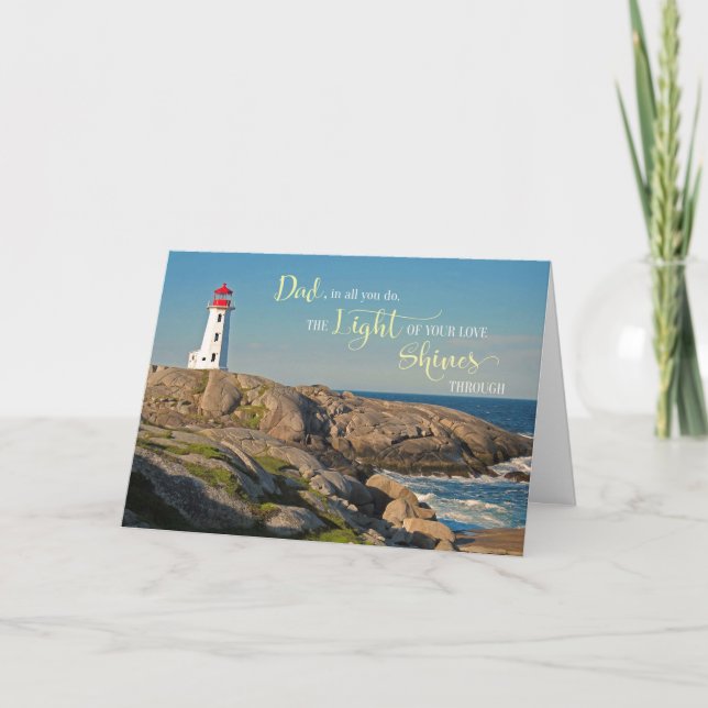 Fars dag till Pappa fyr på Rocky Shore Kort (Framsida)