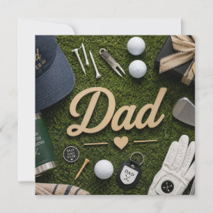 Fars dag till pappa som spelar golf i grönt med kä julkort