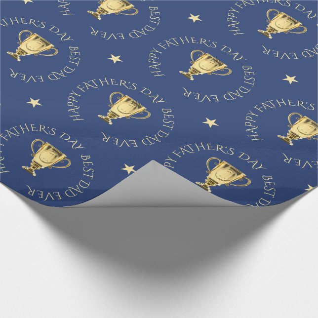 Fars dag-trofétext för anpassningsbar presentpapper (Hörn)