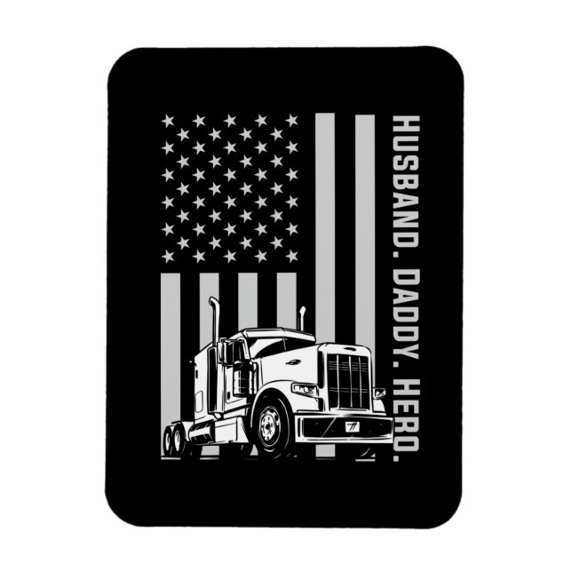 Fars dag | Trucker Pappa American Flagga Magnet (Vertikal)