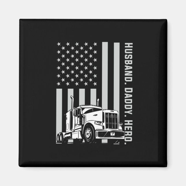 Fars dag | Trucker Pappa American Flagga Magnet (Framsidan)
